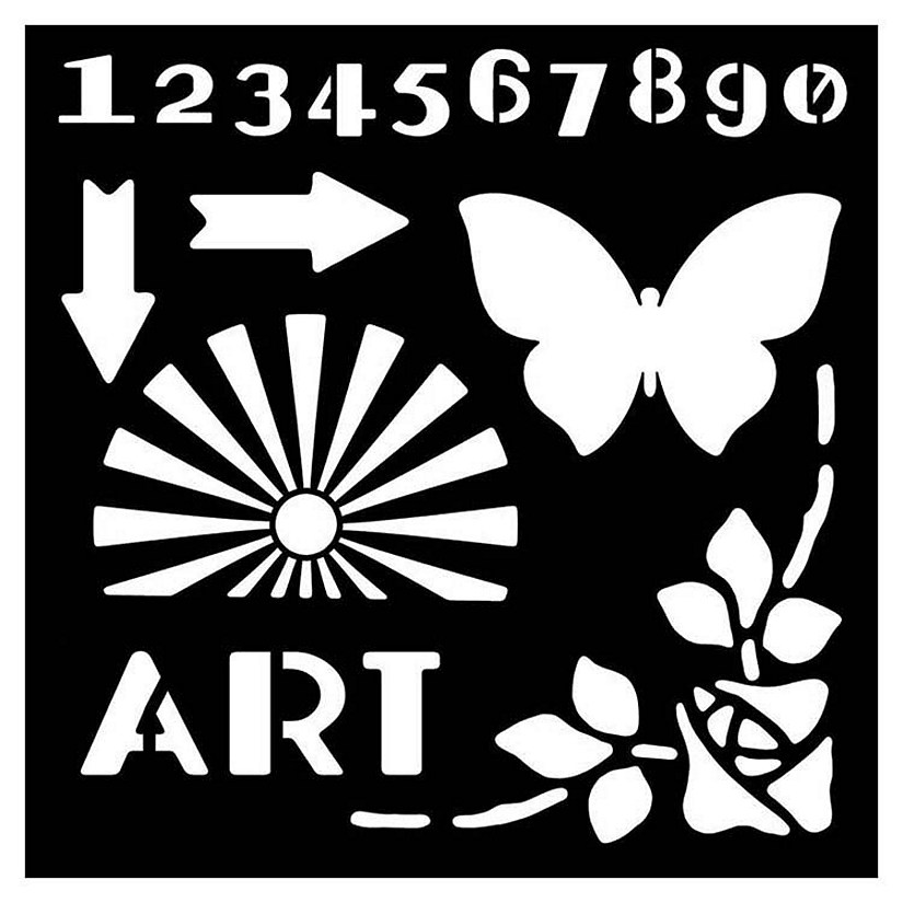 Woodware Craft Collection Woodware 6 x 6 Stencil Art Deco Elements Image
