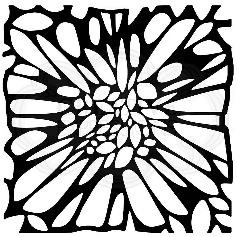 Woodware Craft Collection Woodware Flower Centre 6 in x 6 in Stencil Image
