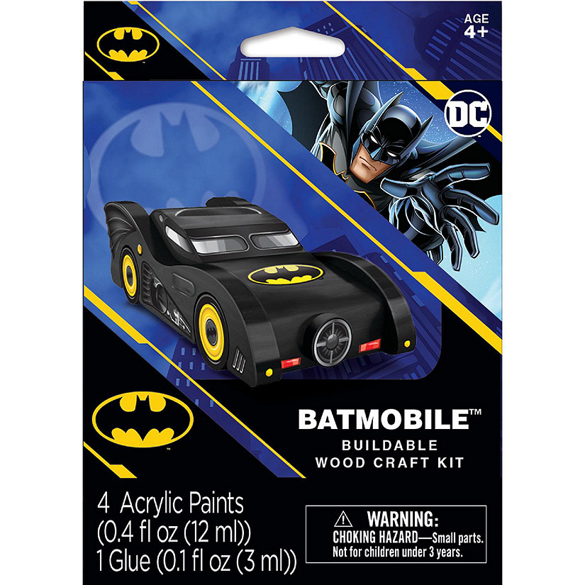 Works of Ahhh... Batman - Mini Batmobile Wood Craft Kit for Kids Image