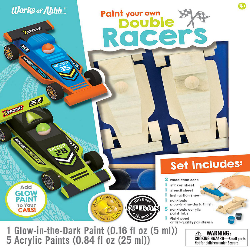 Works of Ahhh... Double Racers Wood Craft Paint Set for kids Image