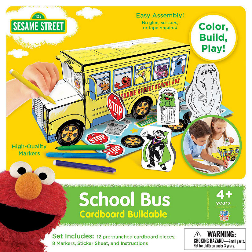 Works of Ahhh... Sesame Street - School Bus Cardboard Buildable Image