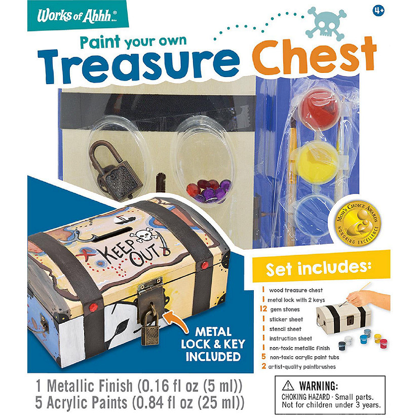 Works of Ahhh... Treasure Chest Wood Craft Paint Set for kids Image