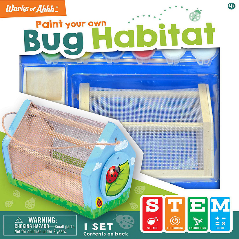 Works of Ahhh Craft Set - Bug Habitat Classic Wood Paint Kit for kids Image