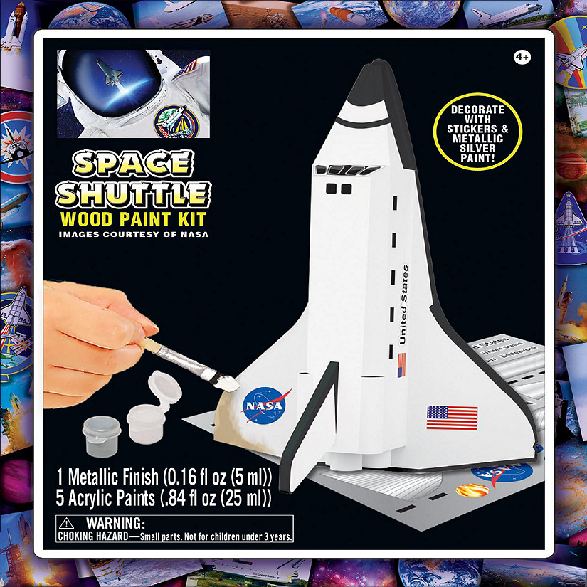 Works of Ahhh Craft Set - NASA Space Shuttle Wood Paint Kit for Kids Image