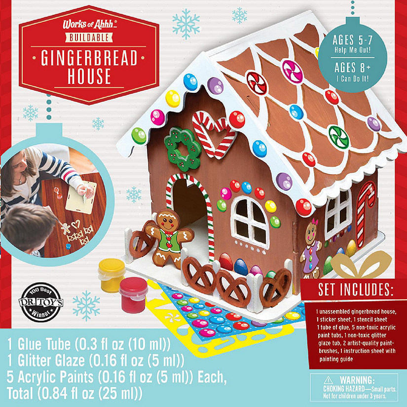 Works of Ahhh Holiday Craft - Gingerbread House Premium Wood Paint Kit Image