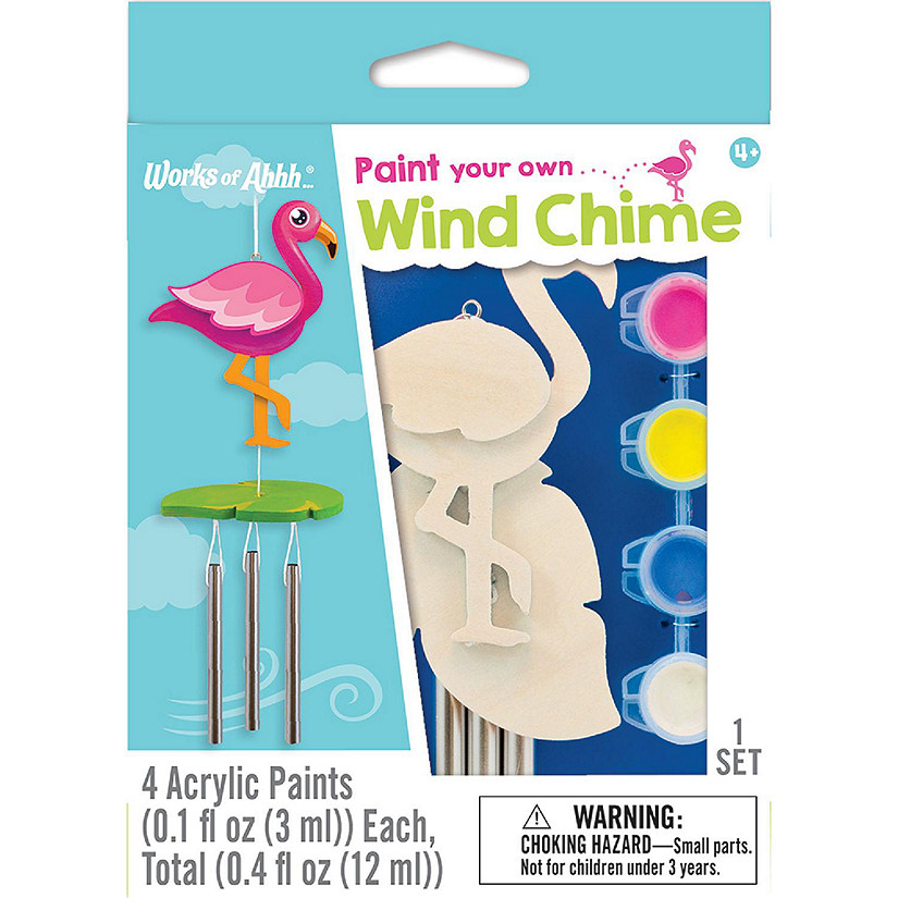 Works of Ahhh Mini Craft Sets - Flamingo Wind Chime Build & Paint Set Image