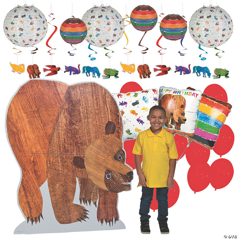 World of Eric Carle Brown Bear, Brown Bear, What Do You See? Premium Party Decorating Kit - 34 Pc. Image