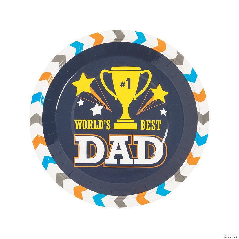 World's Best Dad Father's Day Paper Dinner Plates - 8 Ct. Image