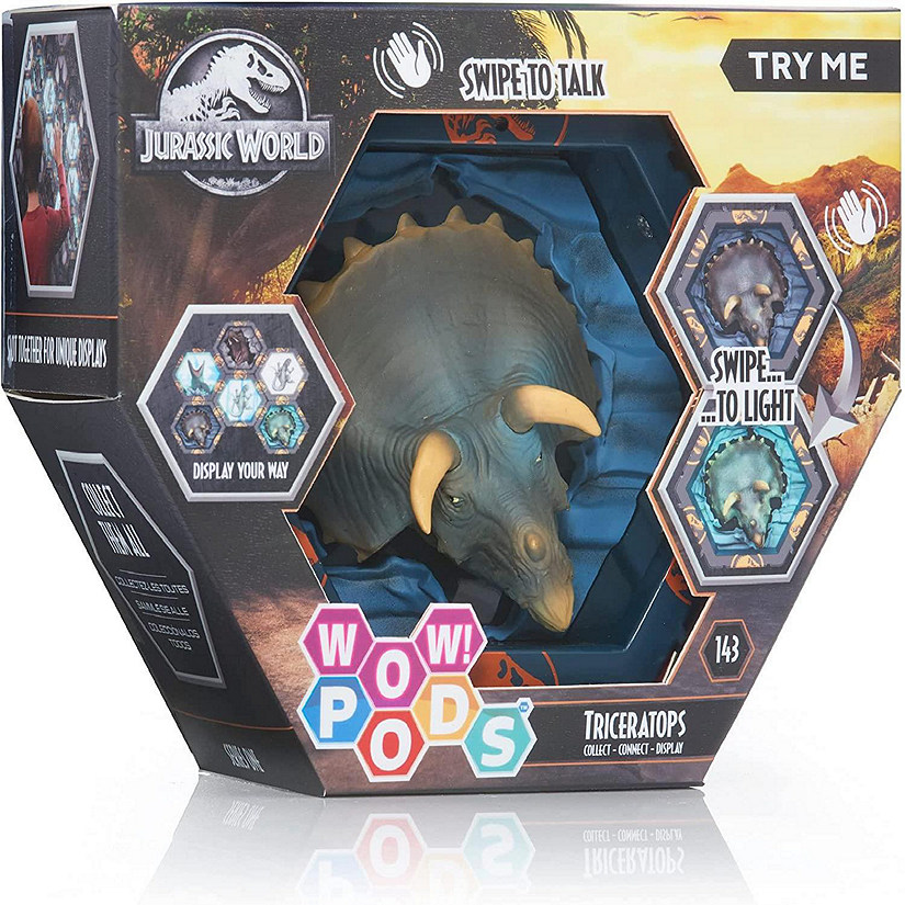 WOW Pods Jurassic World Triceratops Light-Up Camp Cretaceous Dino Figure WOW! Stuff Image