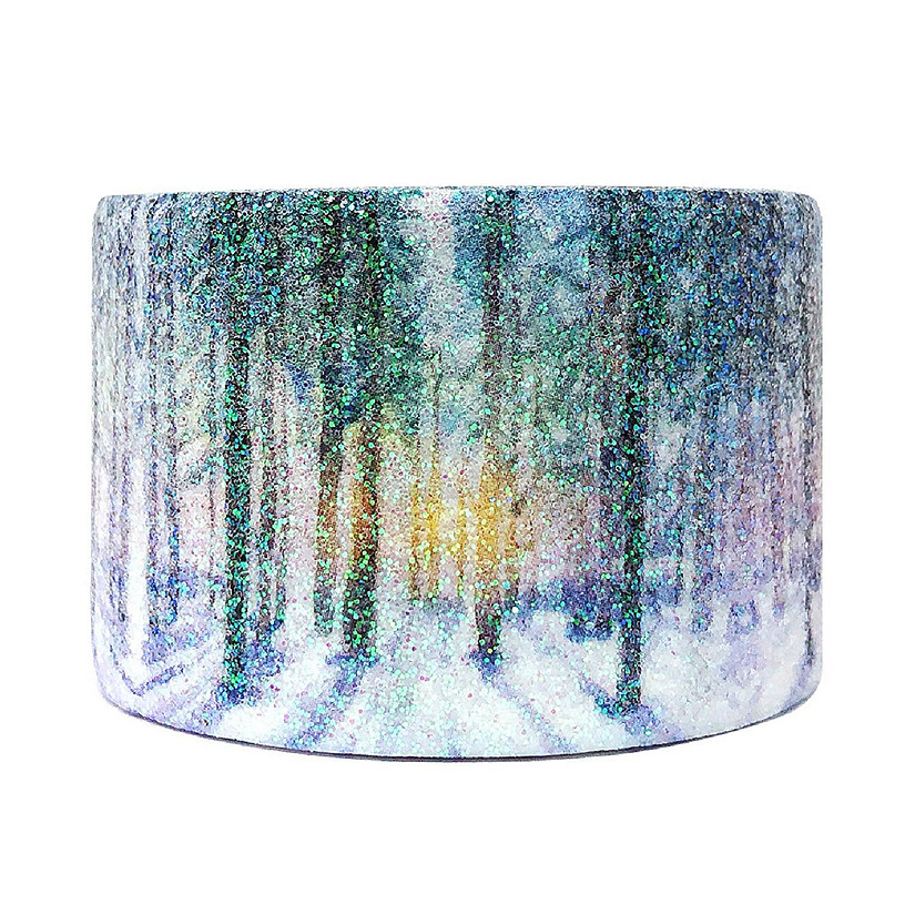Wrapables 30mm x 3M Glitter Washi Masking Tape, Snowy Forest Image