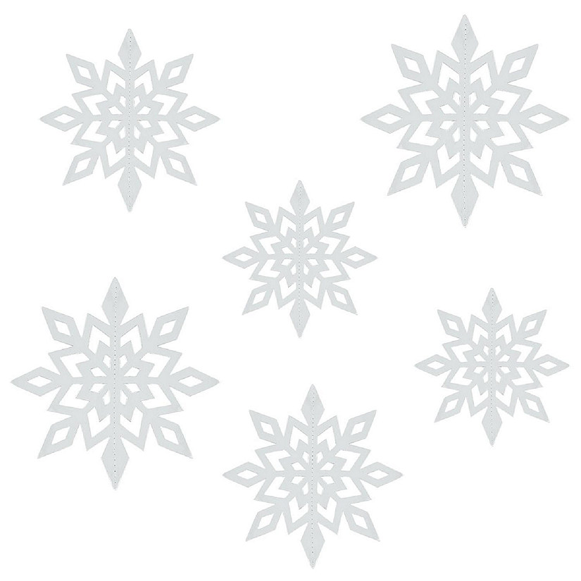Wrapables 3D Hanging Snowflake Decorations (Set of 12), Silver Image
