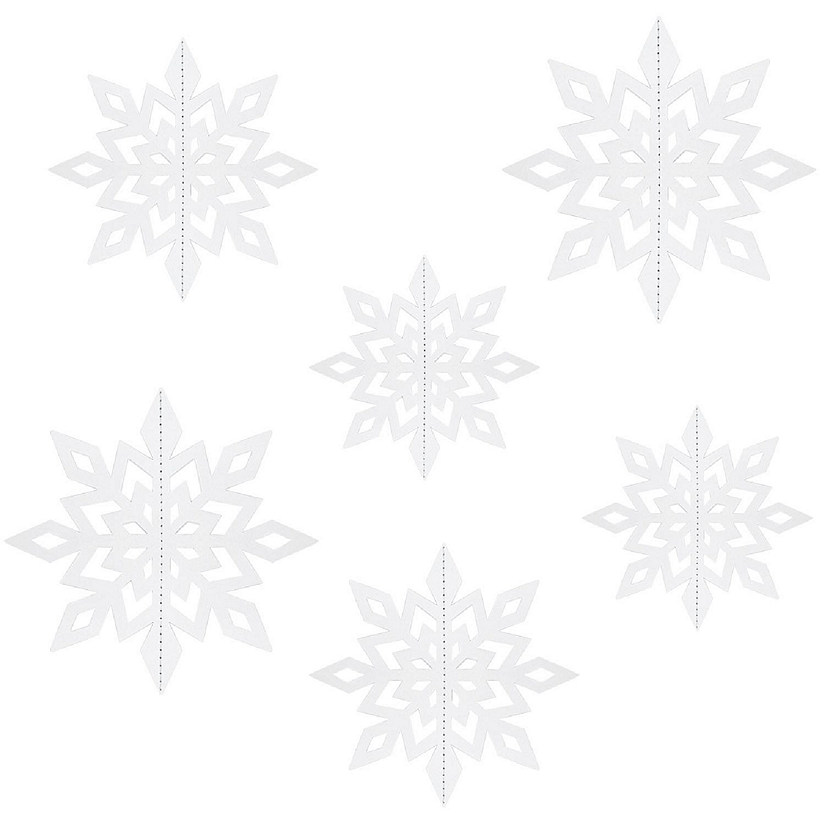 Wrapables 3D Hanging Snowflake Decorations (Set of 12), White Image