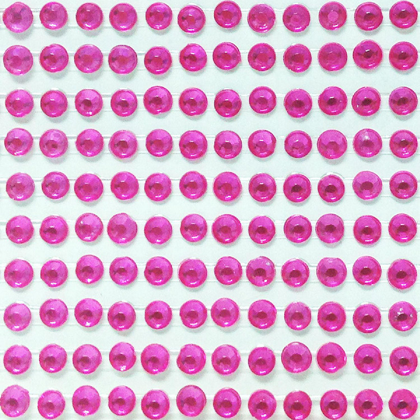 Wrapables 4mm Crystal Diamond Sticker Adhesive Rhinestone, 468pcs / Dark Pink Image