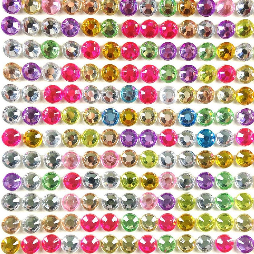 Wrapables 6mm Crystal Diamond Adhesive Rhinestones, 500 pieces, Multi-color Image