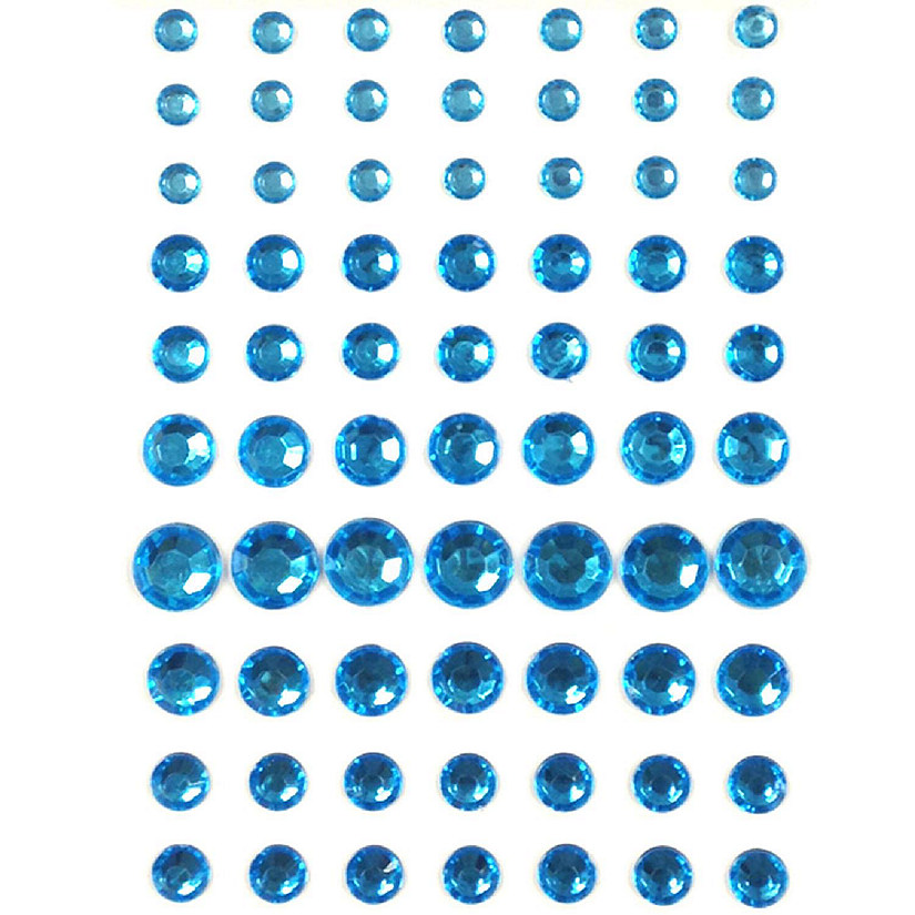 Wrapables 91 Pieces Crystal Diamond Sticker Adhesive Rhinestones 4/6/8/12mm, Light Blue Image