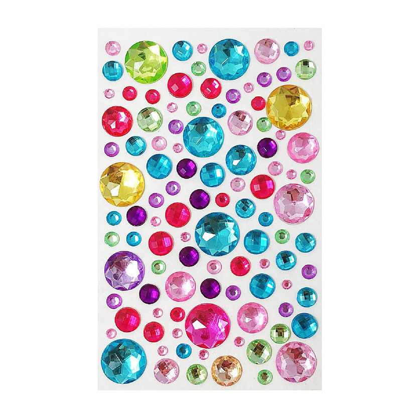 Wrapables Acrylic Self Adhesive Crystal Rhinestone Gem Stickers, Jewel Multicolor Image