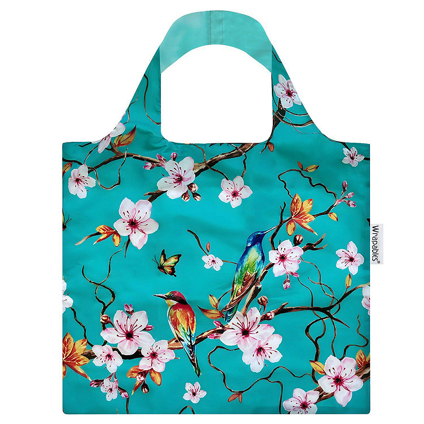 Wrapables Allybag Foldable & Lightweight Reusable Grocery Bag, Cherry Blossoms Image