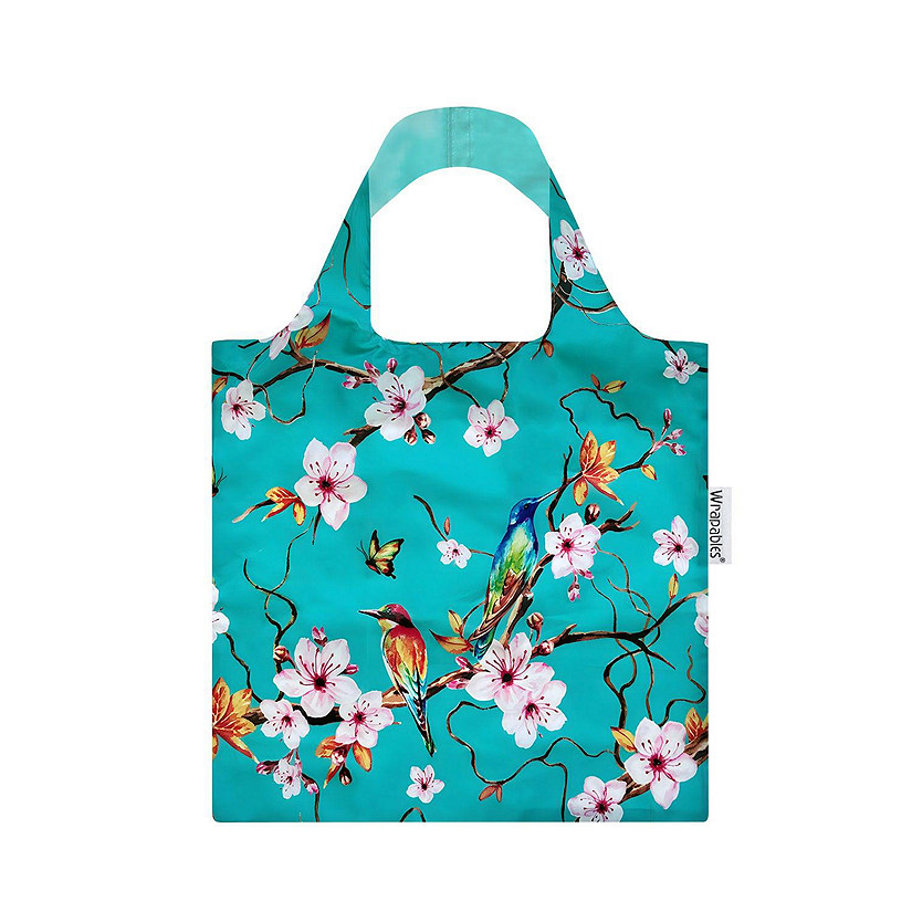 Wrapables Allybag Foldable & Lightweight Reusable Grocery Bag, Grab & Go Cherry Blossoms Image