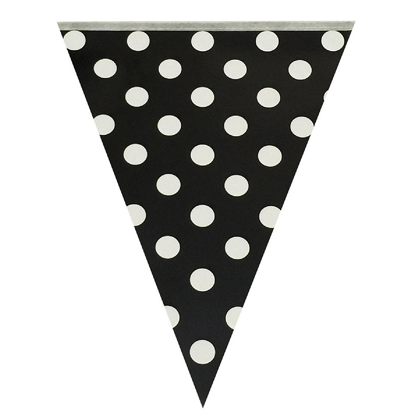 Wrapables Black Polka Dots Triangle Pennant Banner Party Decorations Image