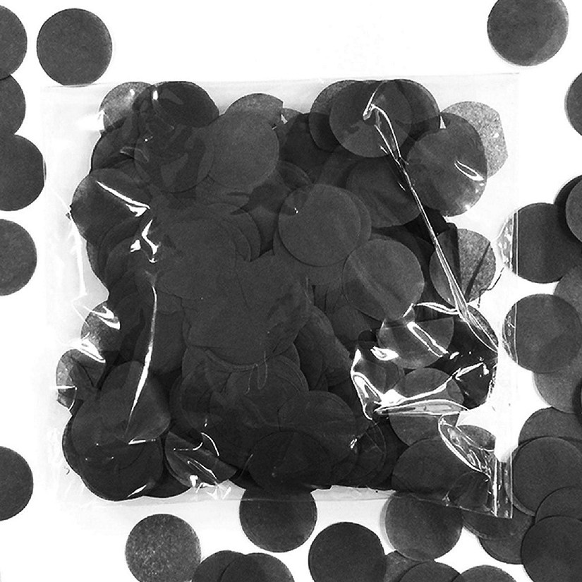 Wrapables Black Round Tissue Paper Confetti 1" Circle Confetti Image