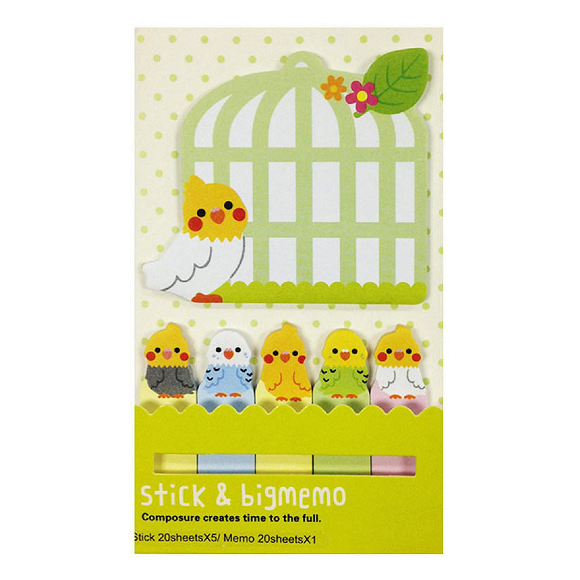 Wrapables Bookmark and Memo Sticky Notes, Tweeting Birdies Image
