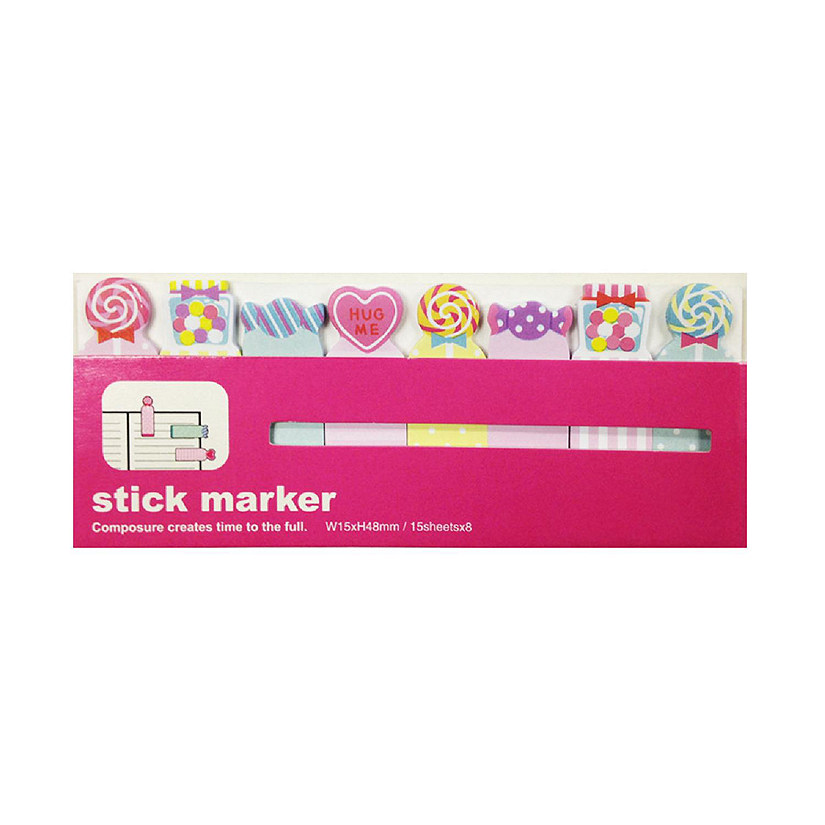 Wrapables Bookmark Flag Tab Sticky Markers, Candy & Sweets (Set of 2) Image