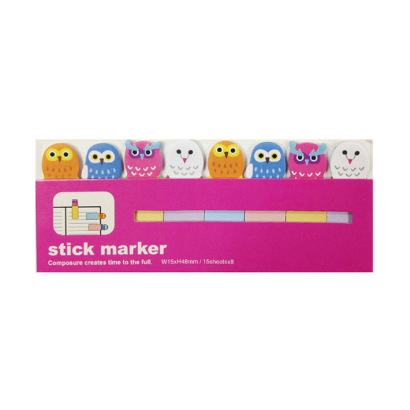 Wrapables Bookmark Flag Tab Sticky Markers, Owls (Set of 2) Image