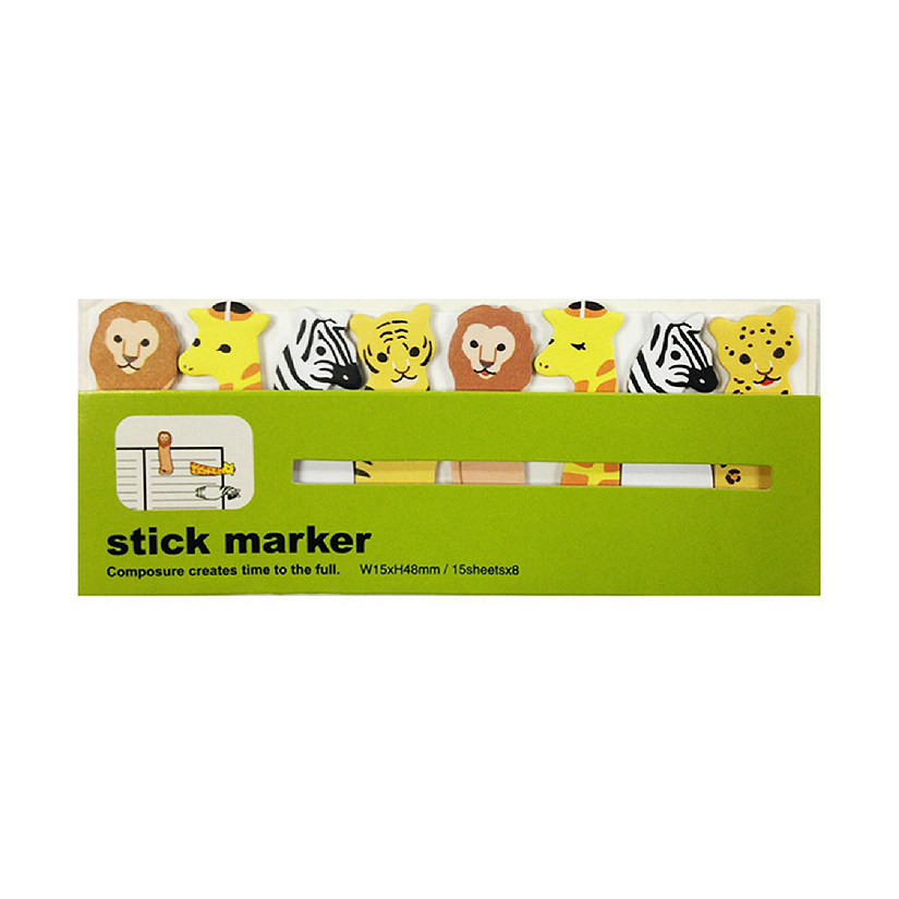Wrapables Bookmark Flag Tab Sticky Markers, Safari Friends (Set of 2) Image