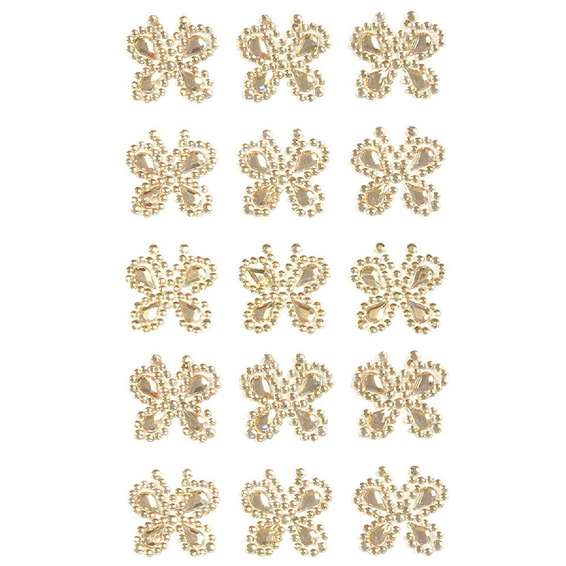 Wrapables Butterfly Crystal Adhesive Rhinestones Gems, Champagne Image