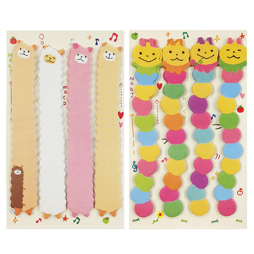 Wrapables Caterpillar,Silly Sheep Bookmark Flag Index Tab Sticky Notes, Set of 2 Image