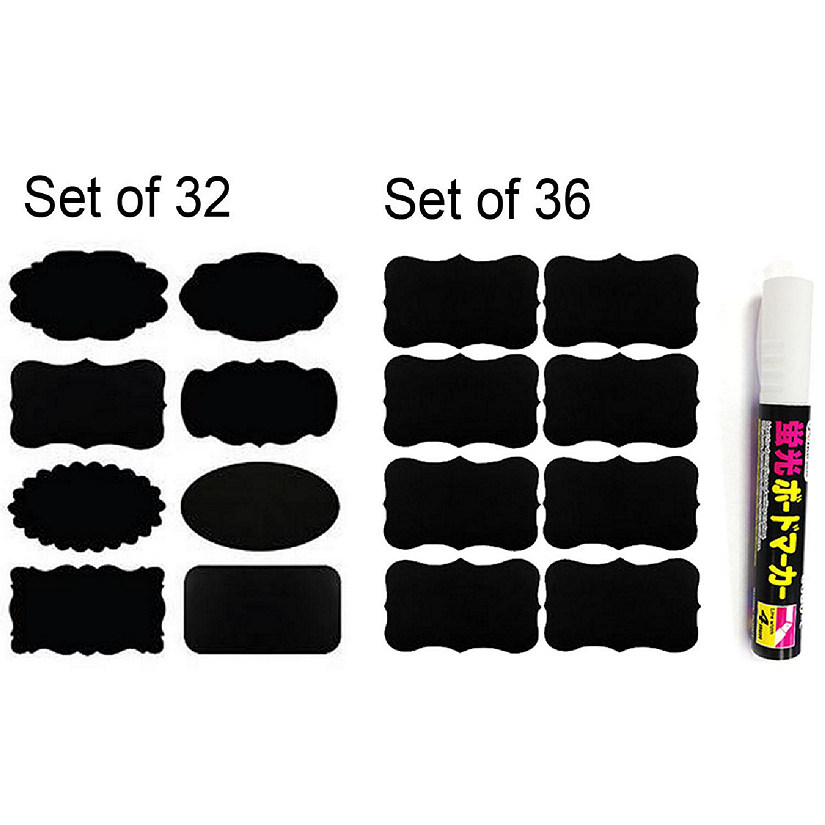 Wrapables Chalkboard Labels / Chalkboard Stickers with White Liquid Chalk Pen Image