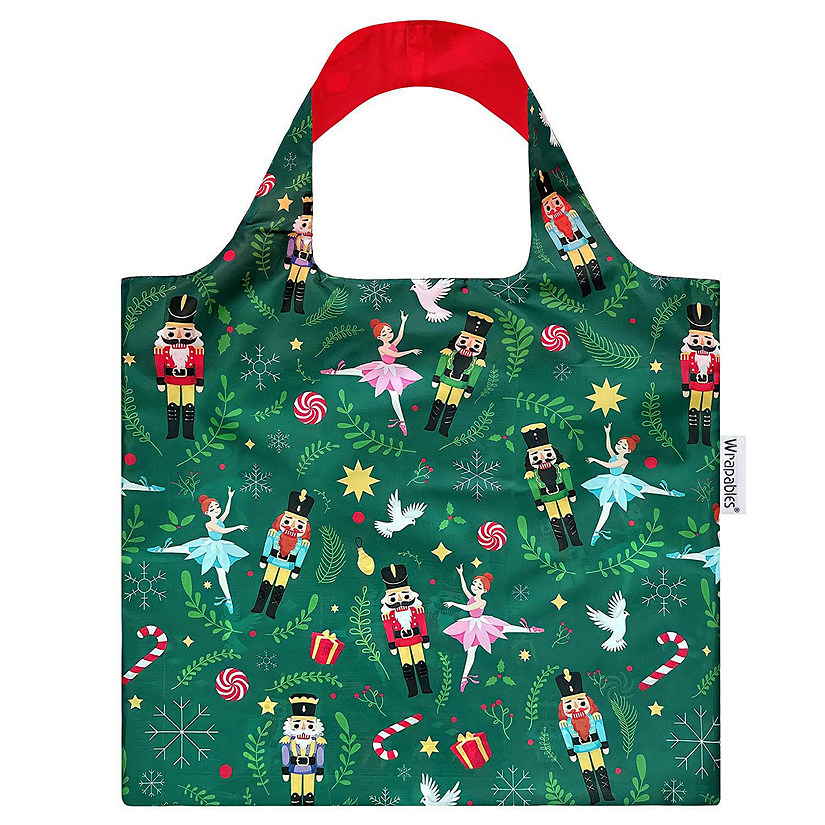 Wrapables Christmas Allybag Foldable & Lightweight Reusable Grocery Bag, Holiday Spirit Green Image
