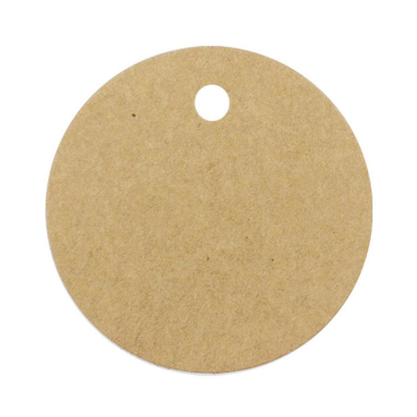 Wrapables Circle Gift Tags/Kraft Hang Tags with Free Cut Strings, (50pcs) Image