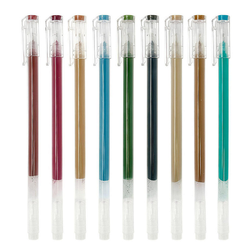 Wrapables Colorful Gel Ink Pens, 0.5mm Fine Point (Set of 9), Cool Image