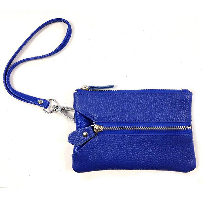 Wrapables Colorful Genuine Leather Wristlet Wallet, Blue Image