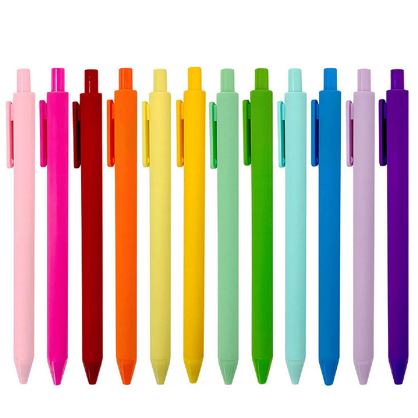Wrapables Colorful Vibrant Retractable Ballpoint Pens (Set of 12) Image