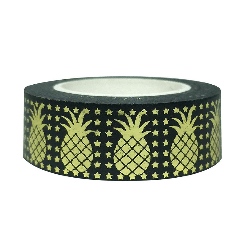 Wrapables&#174; Colorful Washi Masking Tape, Golden Pineapples and Stars Image