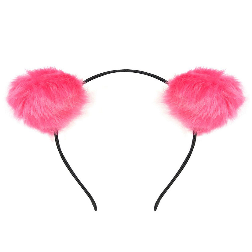Wrapables Cosplay Costume Headband, Party Headwear, Pink Pom Poms Image