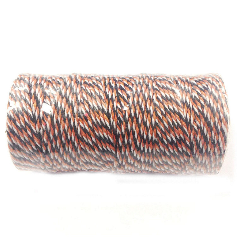 Wrapables Cotton Baker's Twine 12ply 110 Yard, for Gift Wrapping, Party Decor, and Arts and Crafts - Black and Orange Image