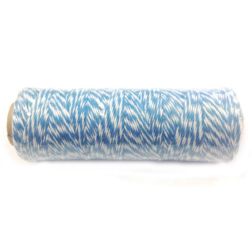 Wrapables Cotton Baker's Twine 4ply (109yd/100m), Blue/White Image
