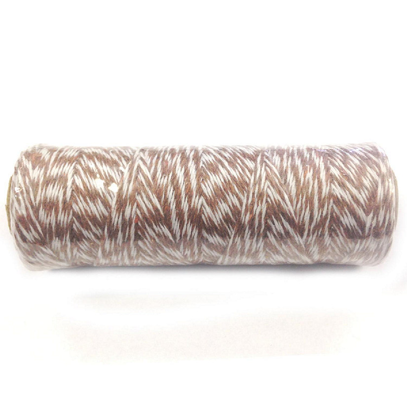 Wrapables Cotton Baker's Twine 4ply (109yd/100m), Brown/White Image