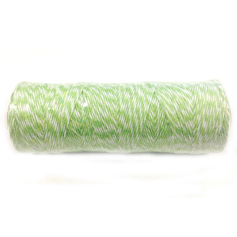 Wrapables Cotton Baker's Twine 4ply (109yd/100m), Green/White Image