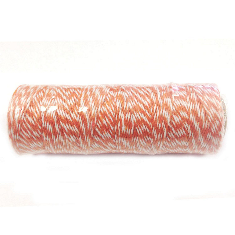 Wrapables Cotton Baker's Twine 4ply (109yd/100m), Orange/White Image