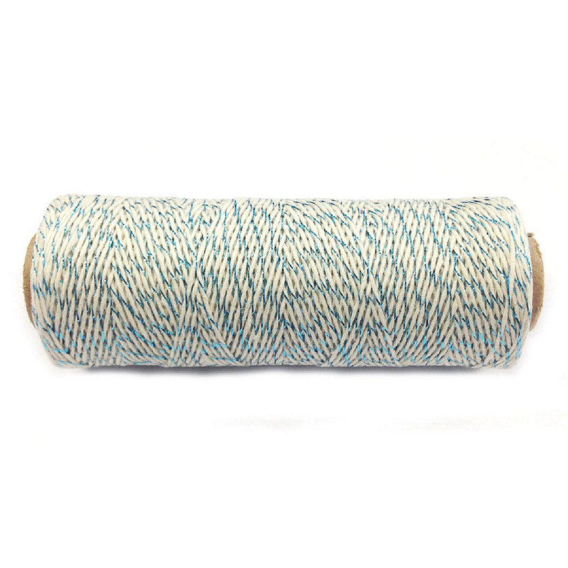 Wrapables Cotton Baker's Twine 4ply 110 Yard, Blue Metalic Image