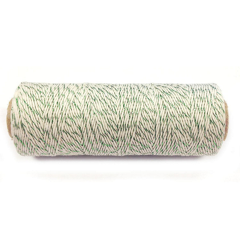Wrapables Cotton Baker's Twine 4ply 110 Yard, Green Metalic Image