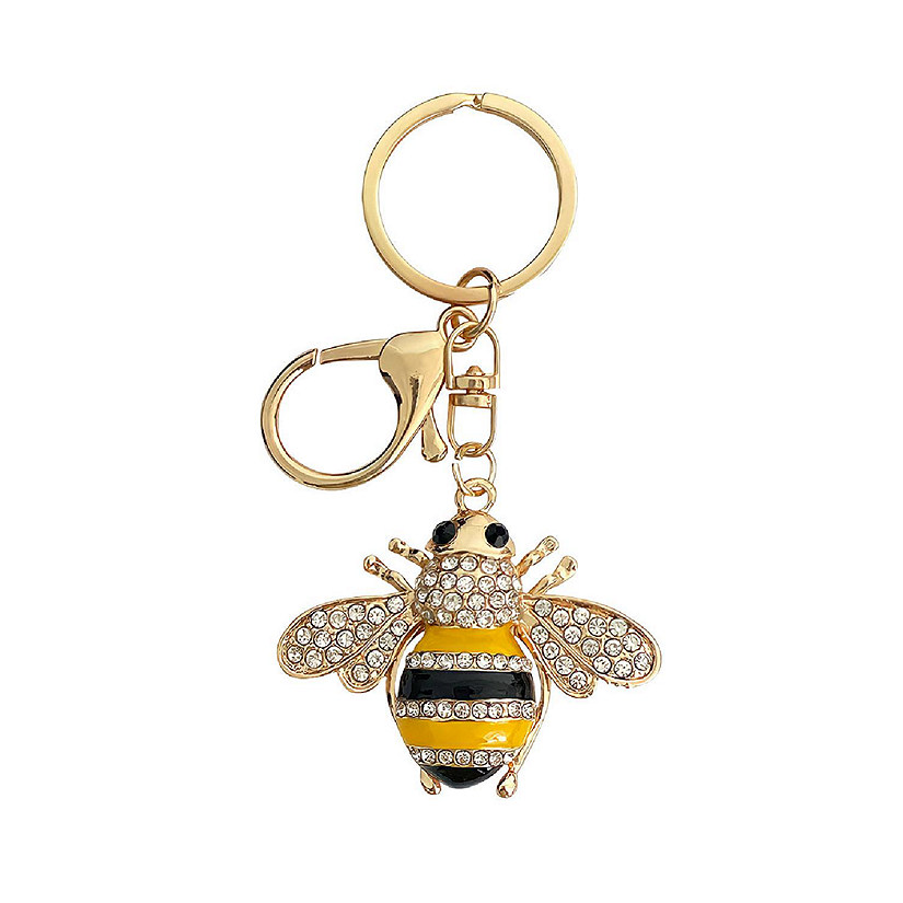 Wrapables Crystal Bling Key Chain Keyring Car Purse Handbag Pendant Charm, Bee Image
