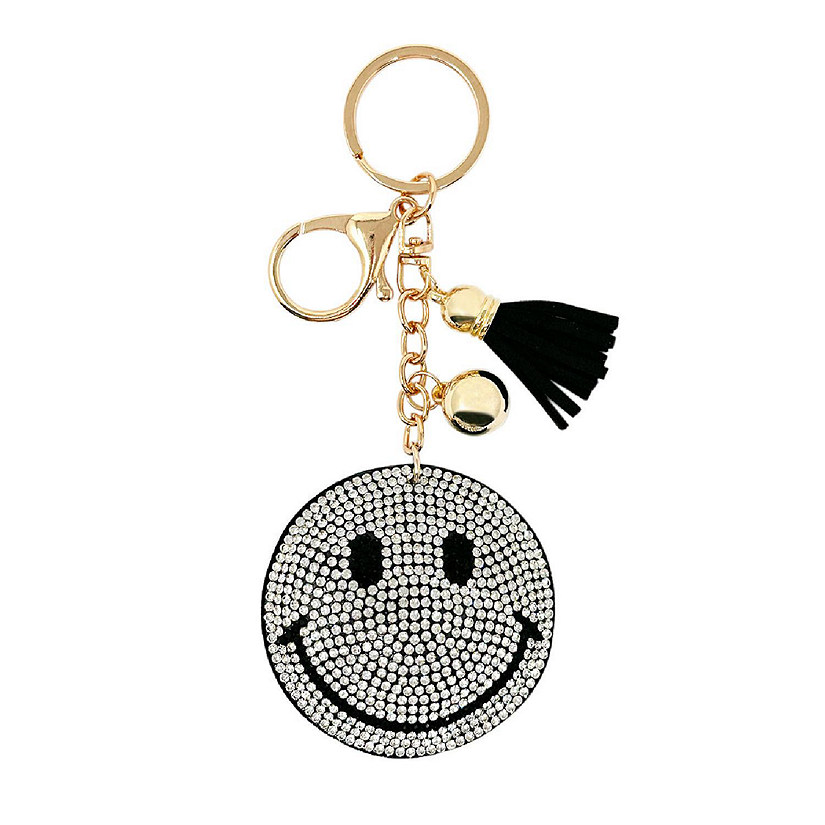 Wrapables Crystal Bling Key Chain Keyring with Tassel Car Purse Handbag Pendant, Smiles Image