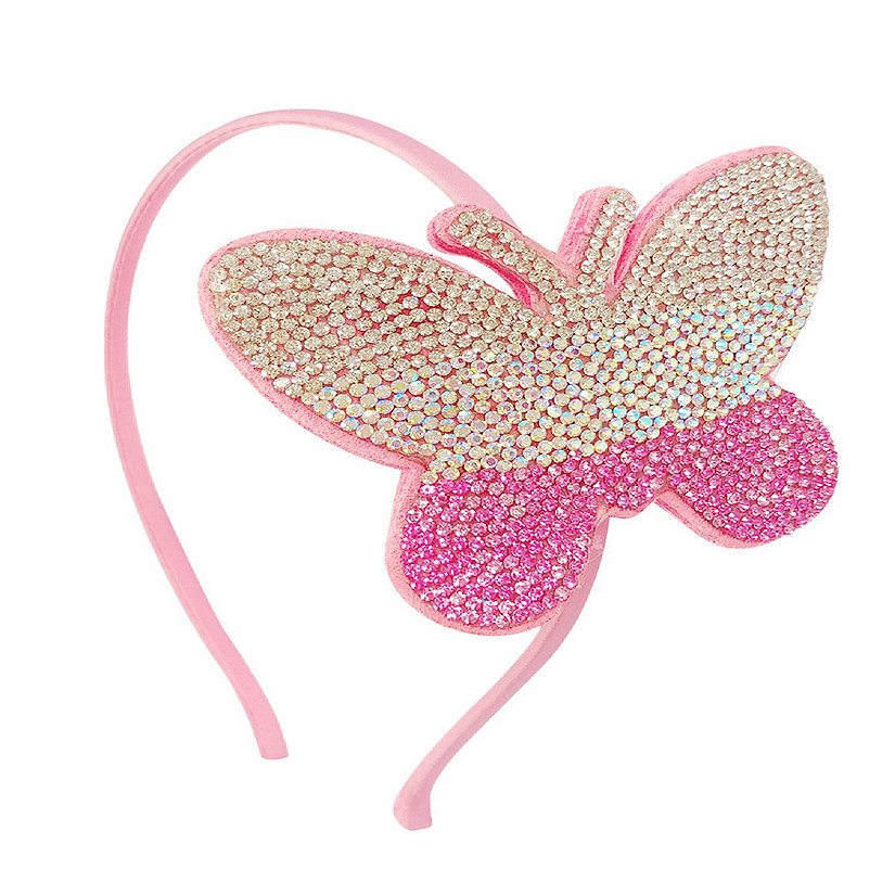 Wrapables Crystal Studded Bling Headband, Tri-colored Butterfly Image