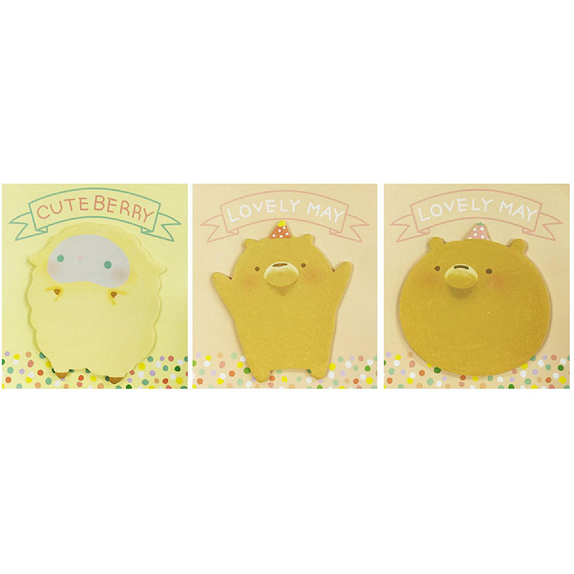 Wrapables Cute Furries Memo Sticky Notes (Set of 3) Image