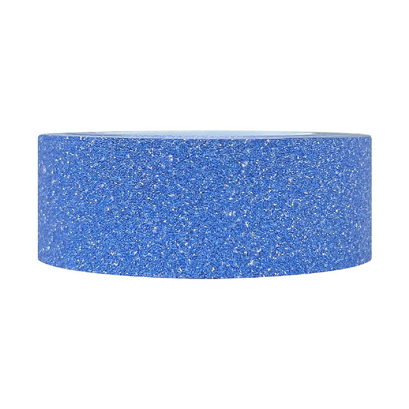 Wrapables Decorative Glitter Washi Masking Tape, Bright Blue Image